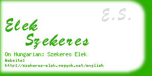 elek szekeres business card